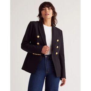 Quince Women's Scuba Captain's Convertible Blazer Black Black M